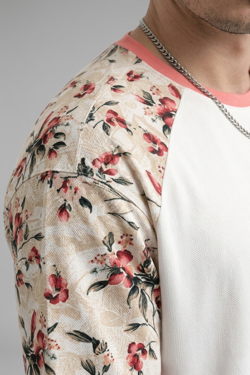 White Premium Fabric Oversized Printed T Shirt For Men