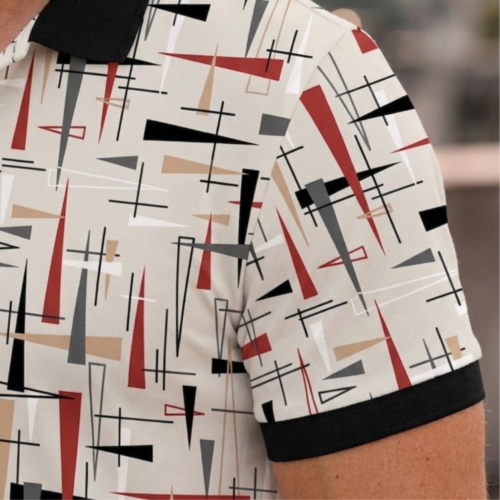 Multicolor Premium Fabric Regular Printed Polo T Shirt For Men