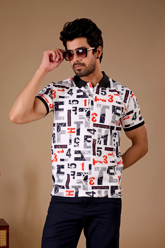 Tshirtsbuddy Men's Graffiti & Sport-Style Polo T-Shirt