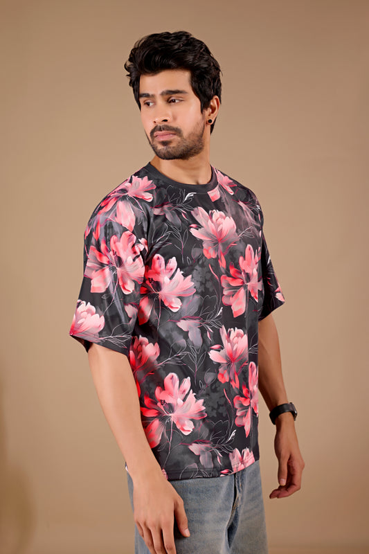 Multicolor Premium Fabric Oversized Printed T Shirt For Men
