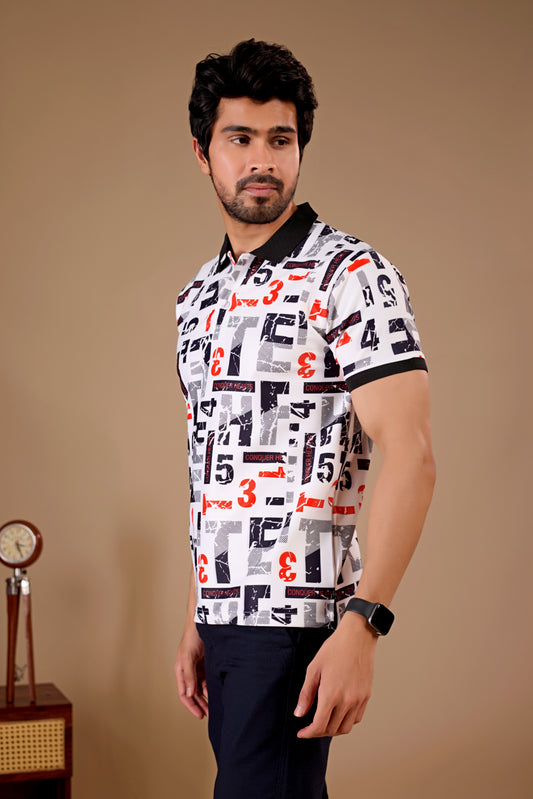 Tshirtsbuddy Men's Graffiti & Sport-Style Polo T-Shirt