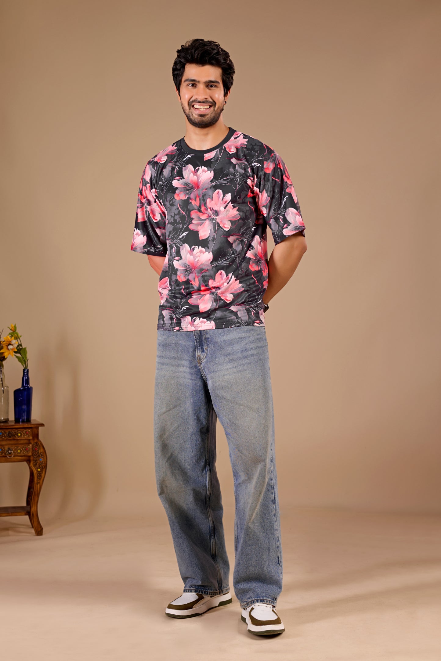 Multicolor Premium Fabric Oversized Printed T Shirt For Men
