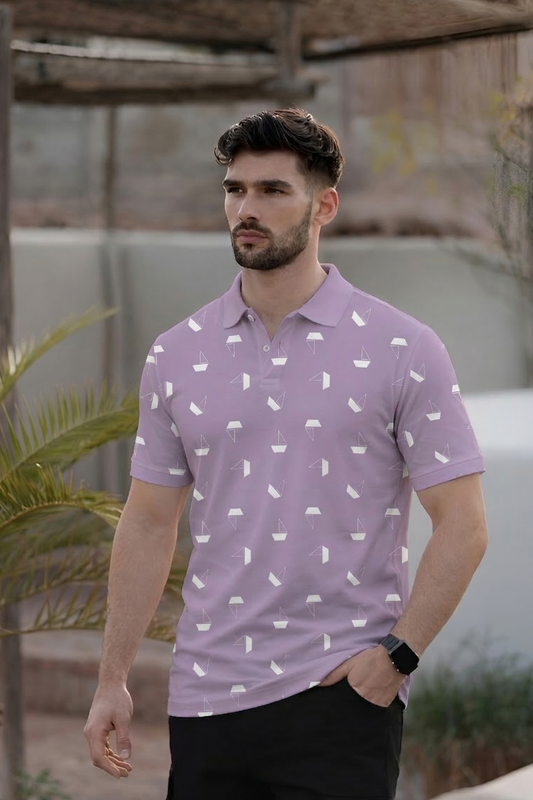 Tshirtsbuddy Men's Lavender Polo T-Shirt