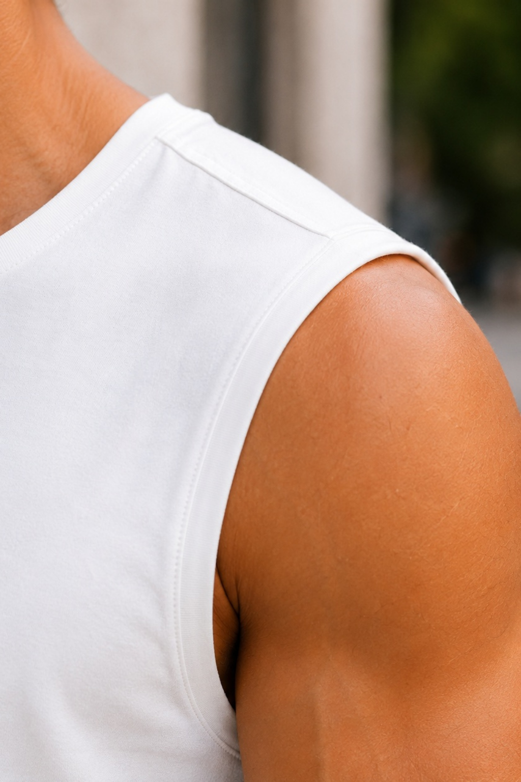 Men’s White Sleeveless Tank Top with Matching Shorts