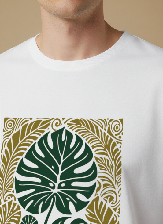 Men’s White & Green Printed Loungewear Co-Ord Set