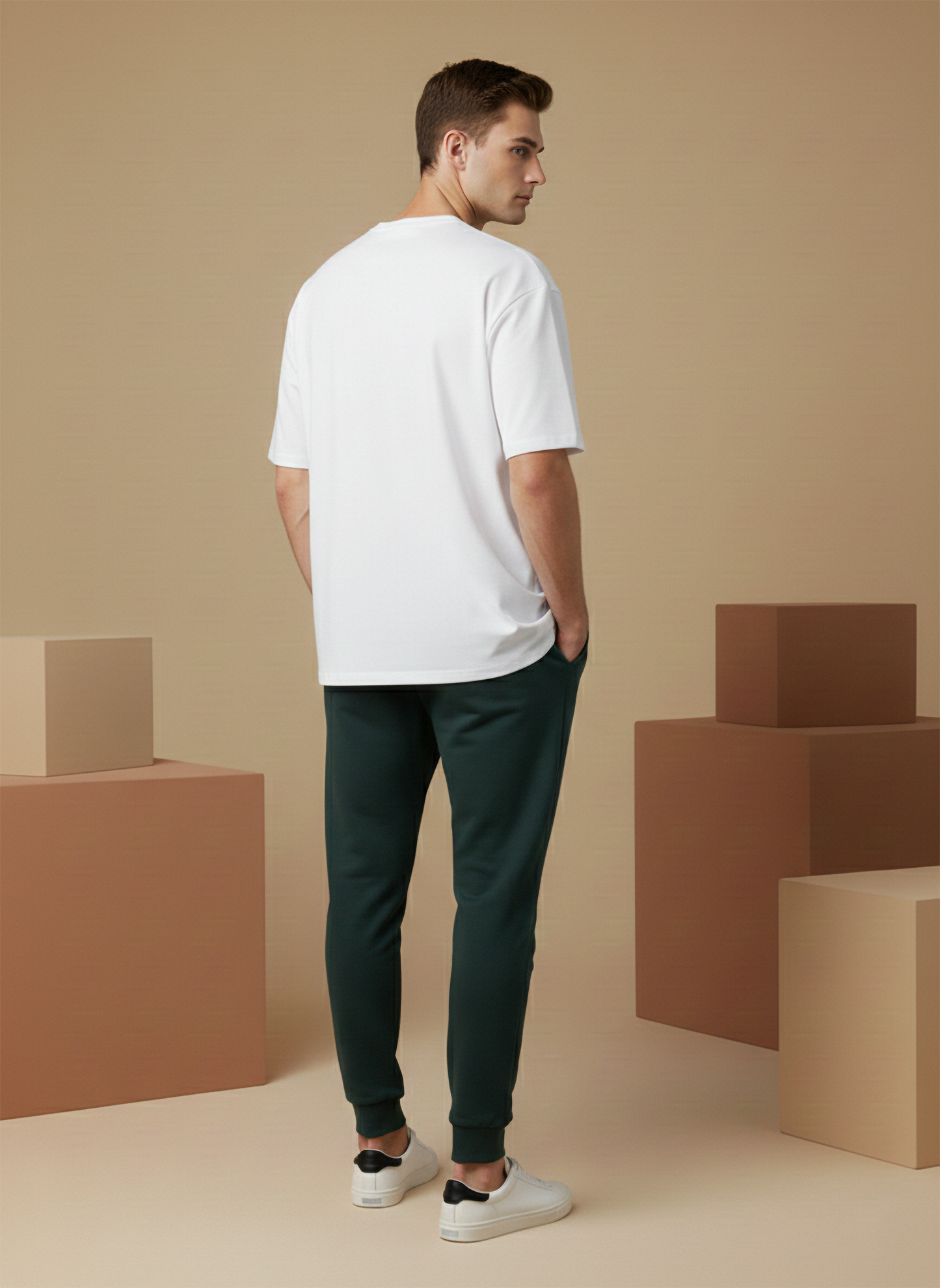 Men’s White & Green Printed Loungewear Co-Ord Set