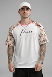 White Premium Fabric Oversized Printed T Shirt For Men