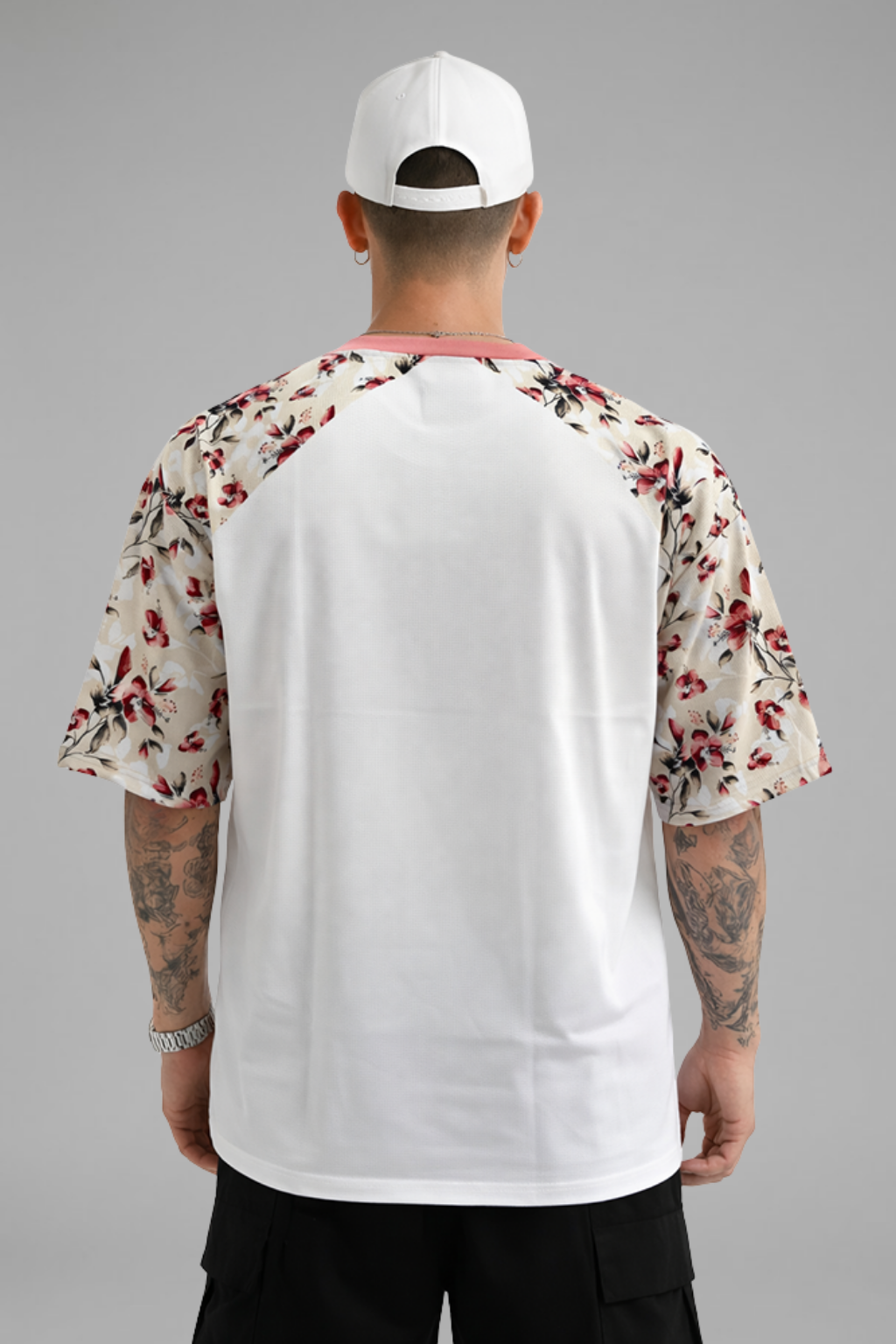 White Premium Fabric Oversized Printed T Shirt For Men