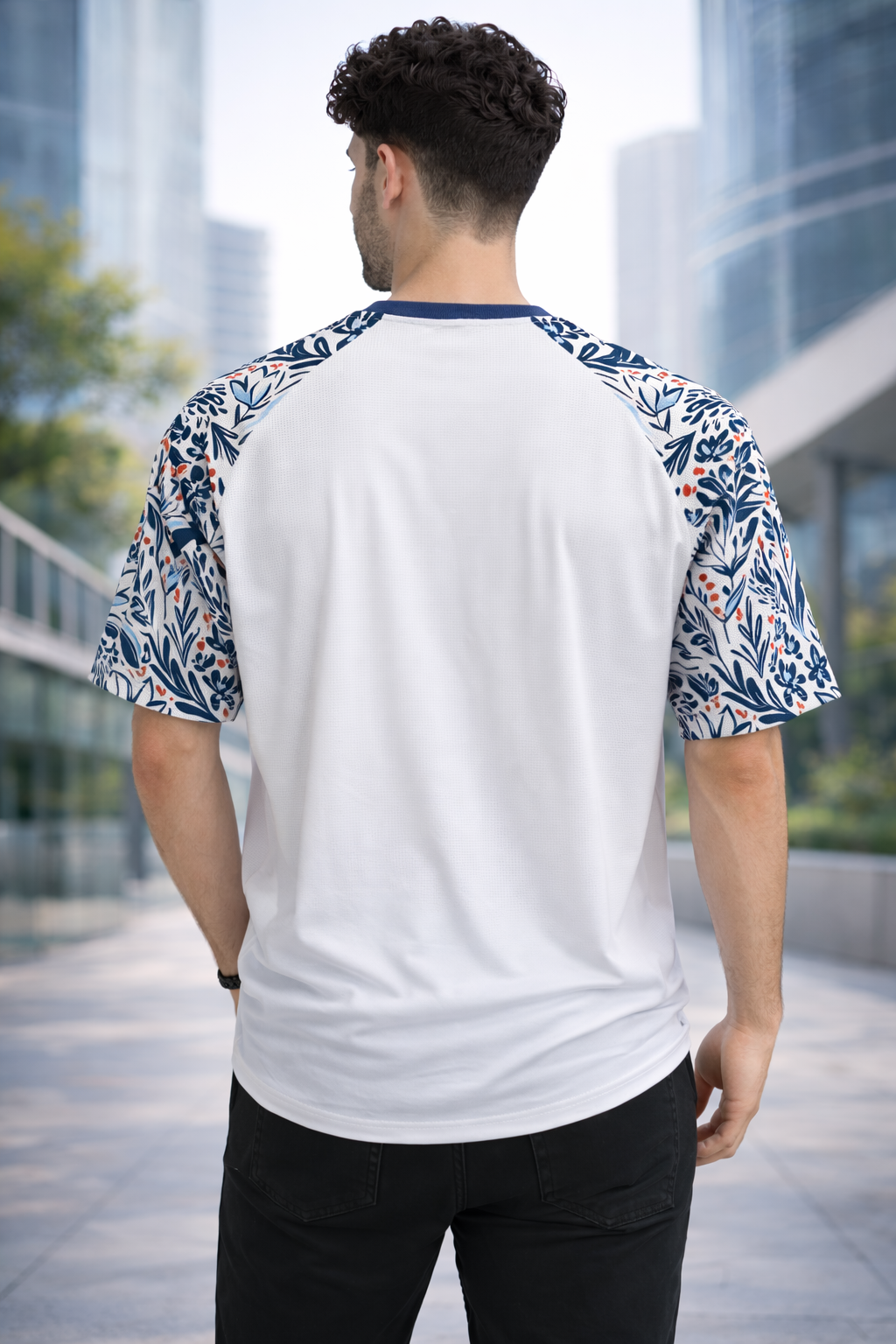 White Premium Fabric Oversized Printed T Shirt For Men