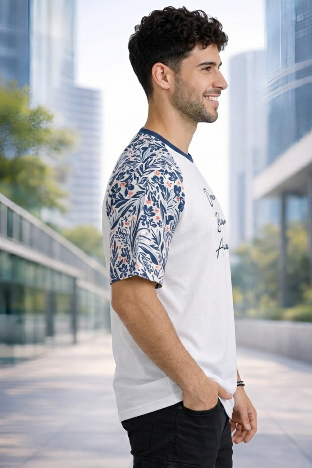 White Premium Fabric Oversized Printed T Shirt For Men