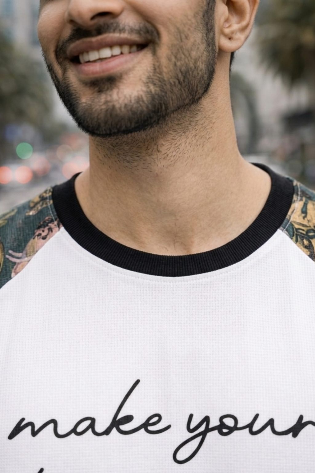 White Premium Fabric Oversized Printed T Shirt For Men