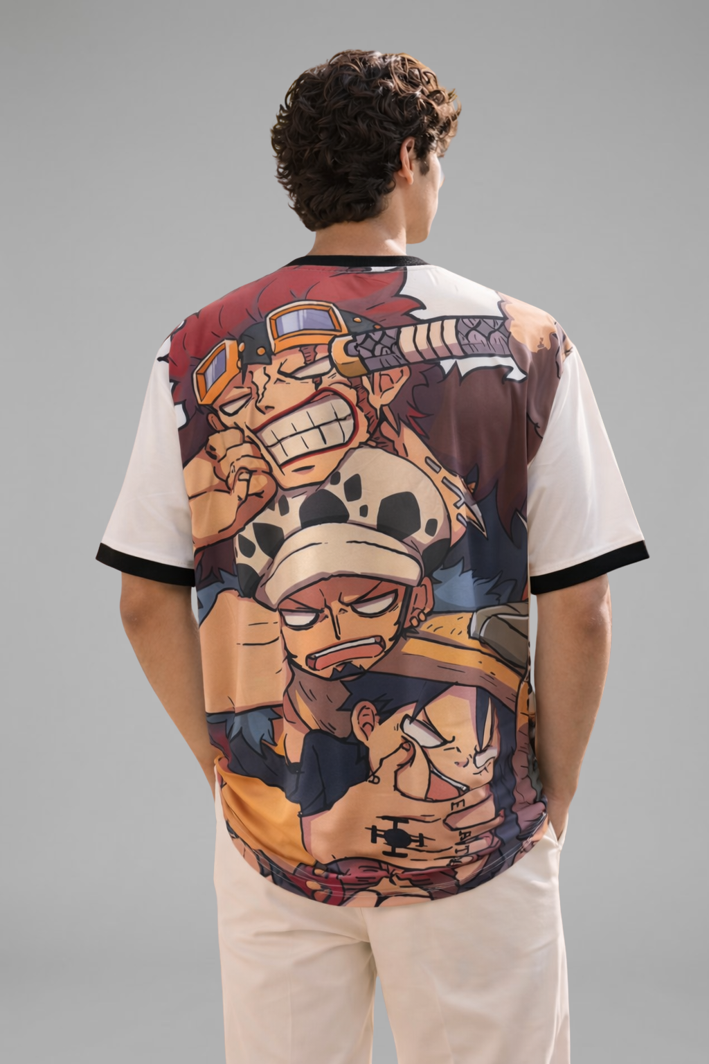 White Premium Fabric Oversized Printed T Shirt For Men