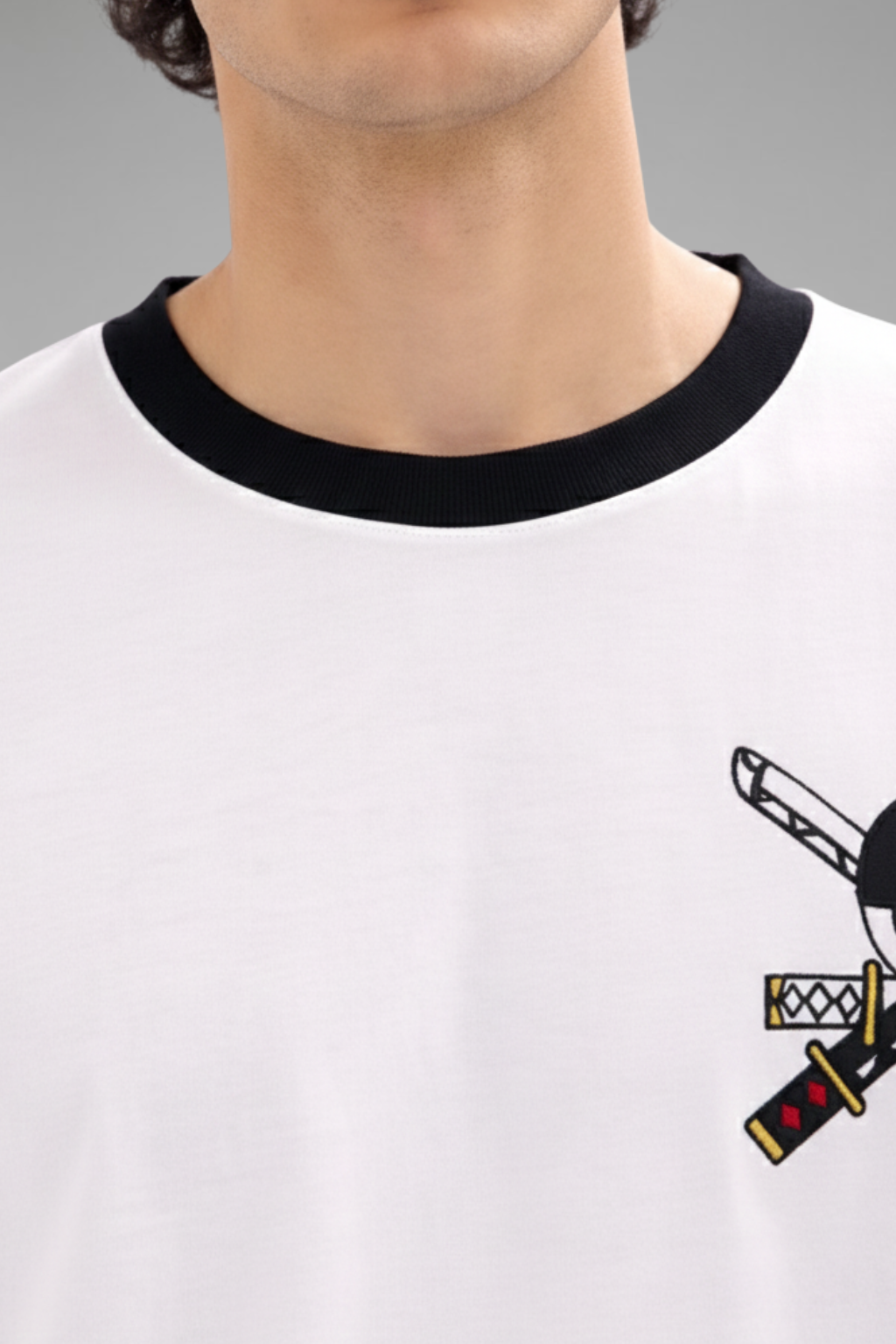 White Premium Fabric Oversized Printed T Shirt For Men
