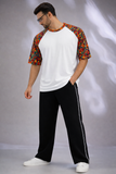 White Premium Fabric Oversized Printed T Shirt For Men