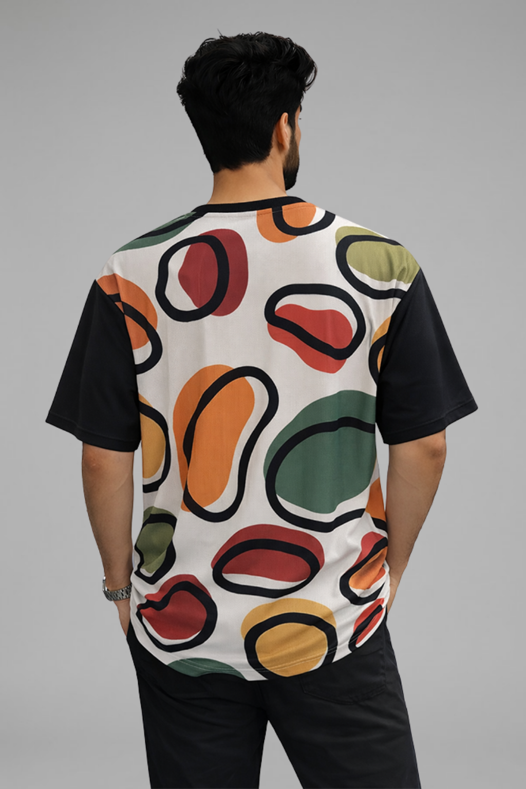 Multicolor Premium Fabric Oversized Printed T Shirt For Men