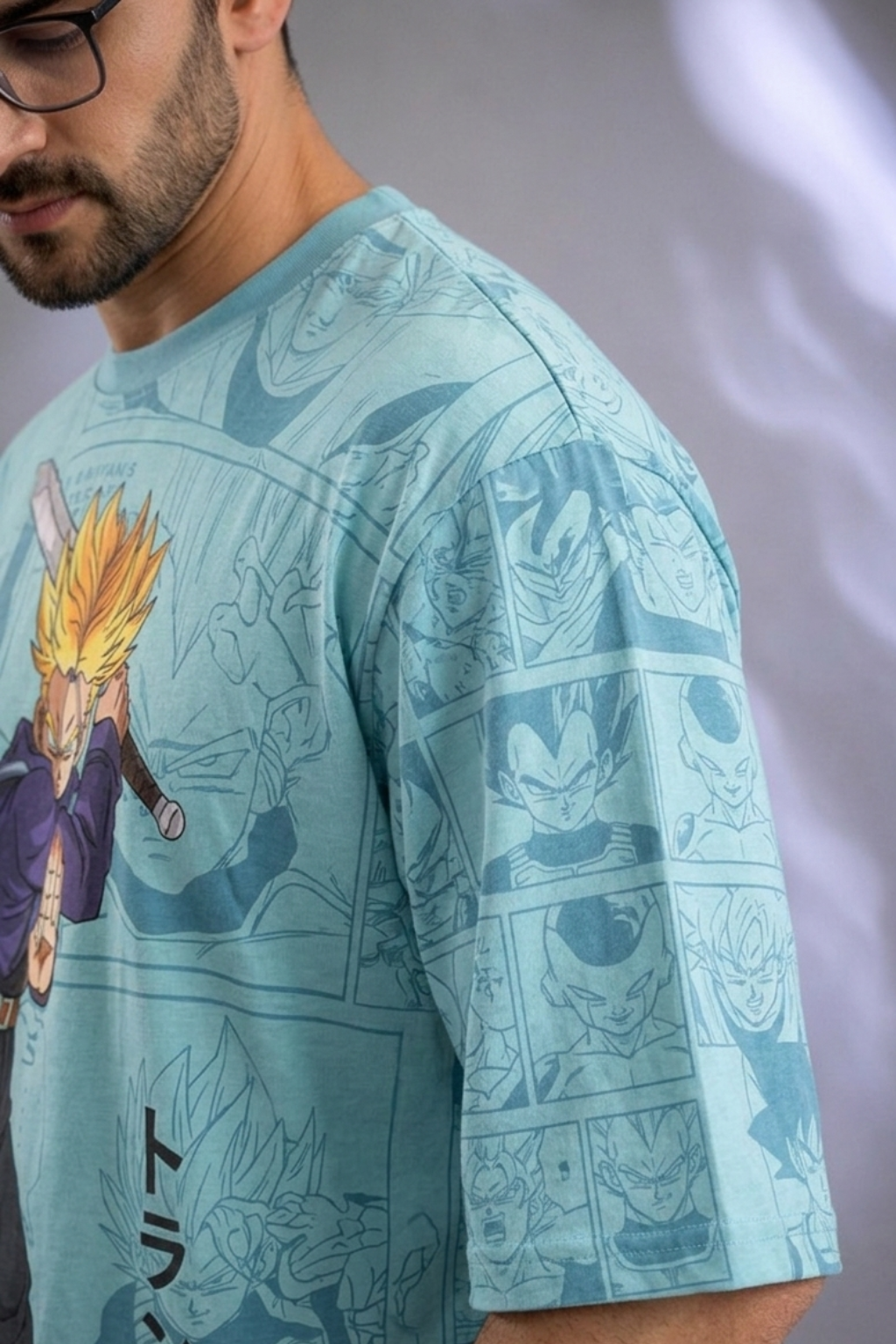 Anime Oversized T Shirt For Men - Blended Premium Fabric