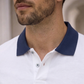 White Premium Fabric Regular Printed Polo T Shirt For Men