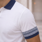 White Premium Fabric Regular Printed Polo T Shirt For Men