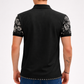 Black Premium Fabric Regular Printed Polo T Shirt For Men