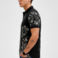 Black Premium Fabric Regular Printed Polo T Shirt For Men