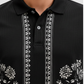 Black Premium Fabric Regular Printed Polo T Shirt For Men