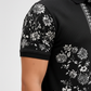 Black Premium Fabric Regular Printed Polo T Shirt For Men