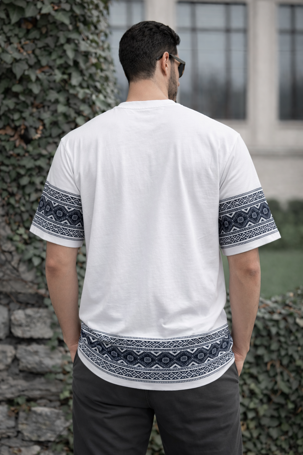 White Premium Fabric Oversized Printed T Shirt For Men
