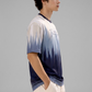Blue Premium Fabric Oversized Printed T Shirt For Men
