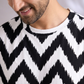 Black Premium Fabric Oversized Printed T Shirt For Men
