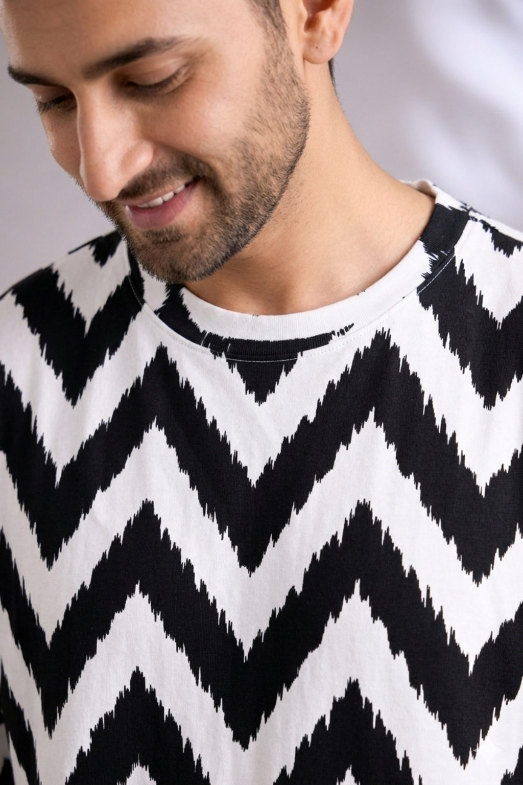 Black Premium Fabric Oversized Printed T Shirt For Men