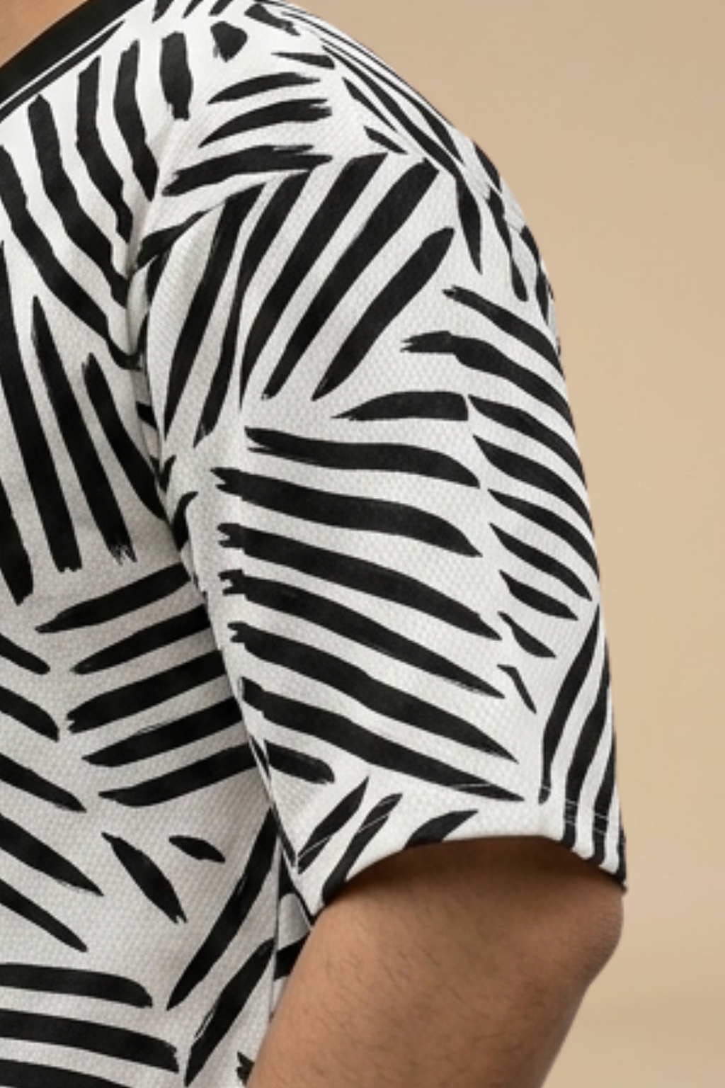 Black Premium Fabric Oversized Printed T Shirt For Men