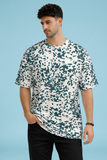 Sky Blue Premium Fabric Oversized Printed T Shirt For Men