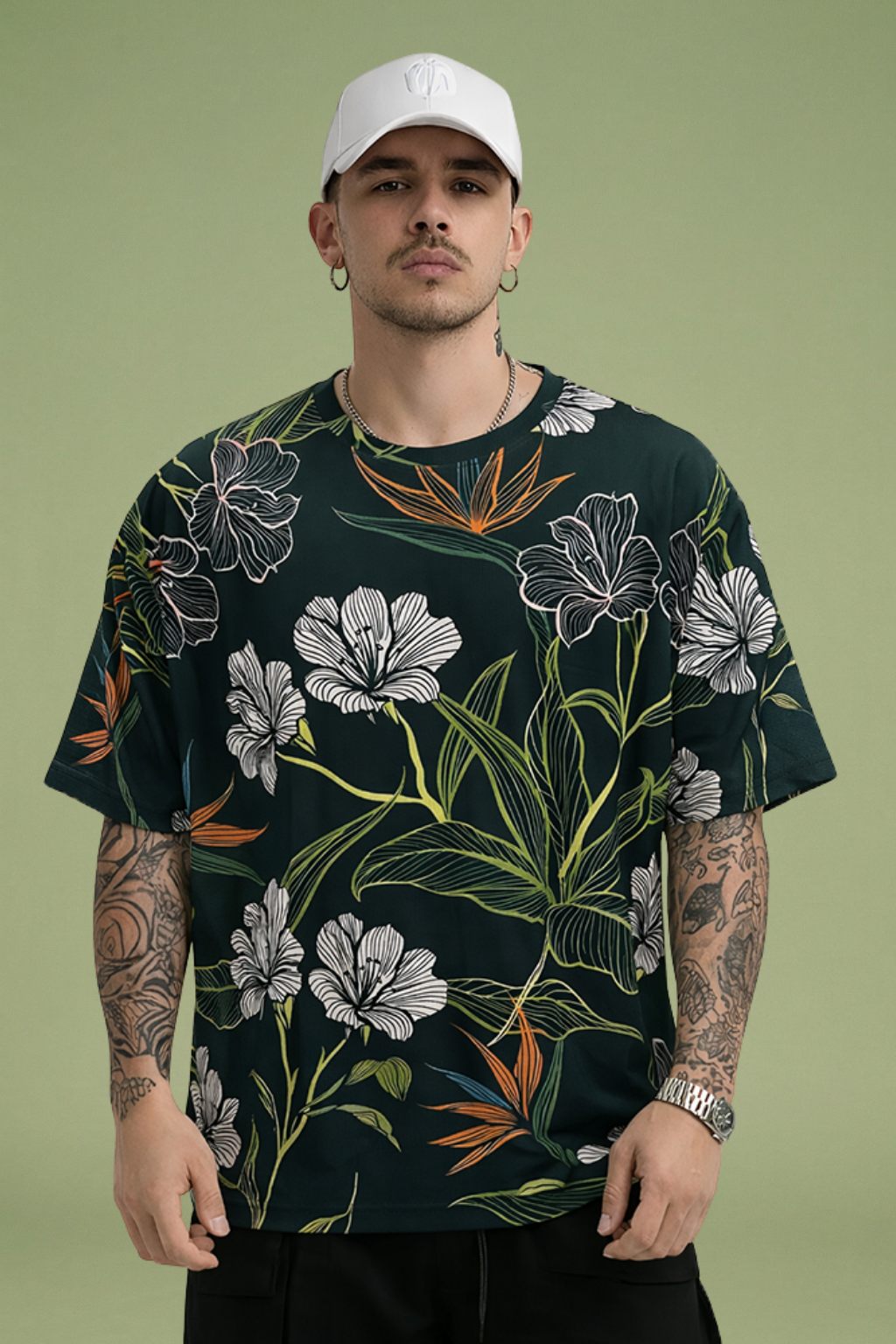 Dark Premium Fabric Oversized Printed T Shirt For Men
