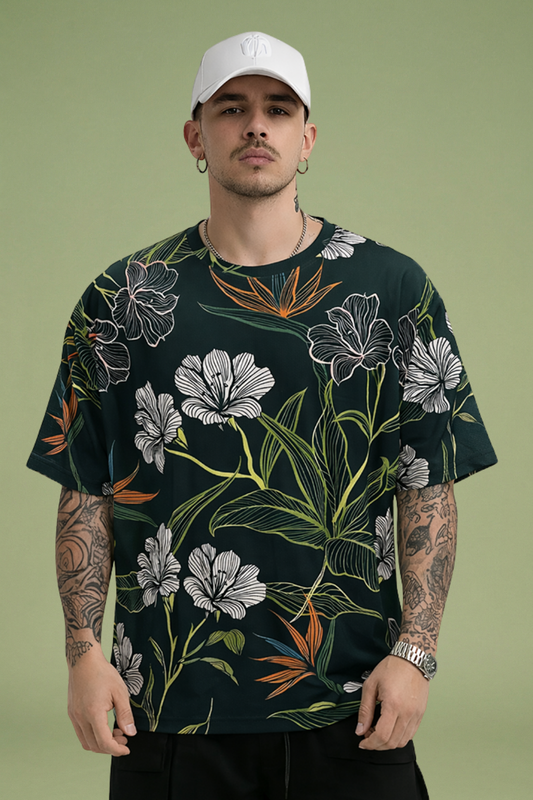 Dark Premium Fabric Oversized Printed T Shirt For Men