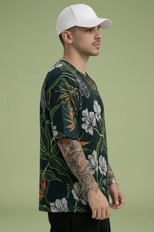 Dark Premium Fabric Oversized Printed T Shirt For Men