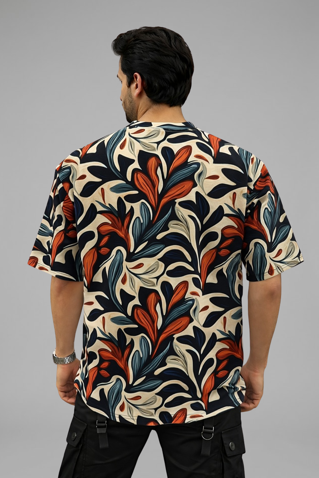 Multicolor Premium Fabric Oversized Printed T Shirt For Men