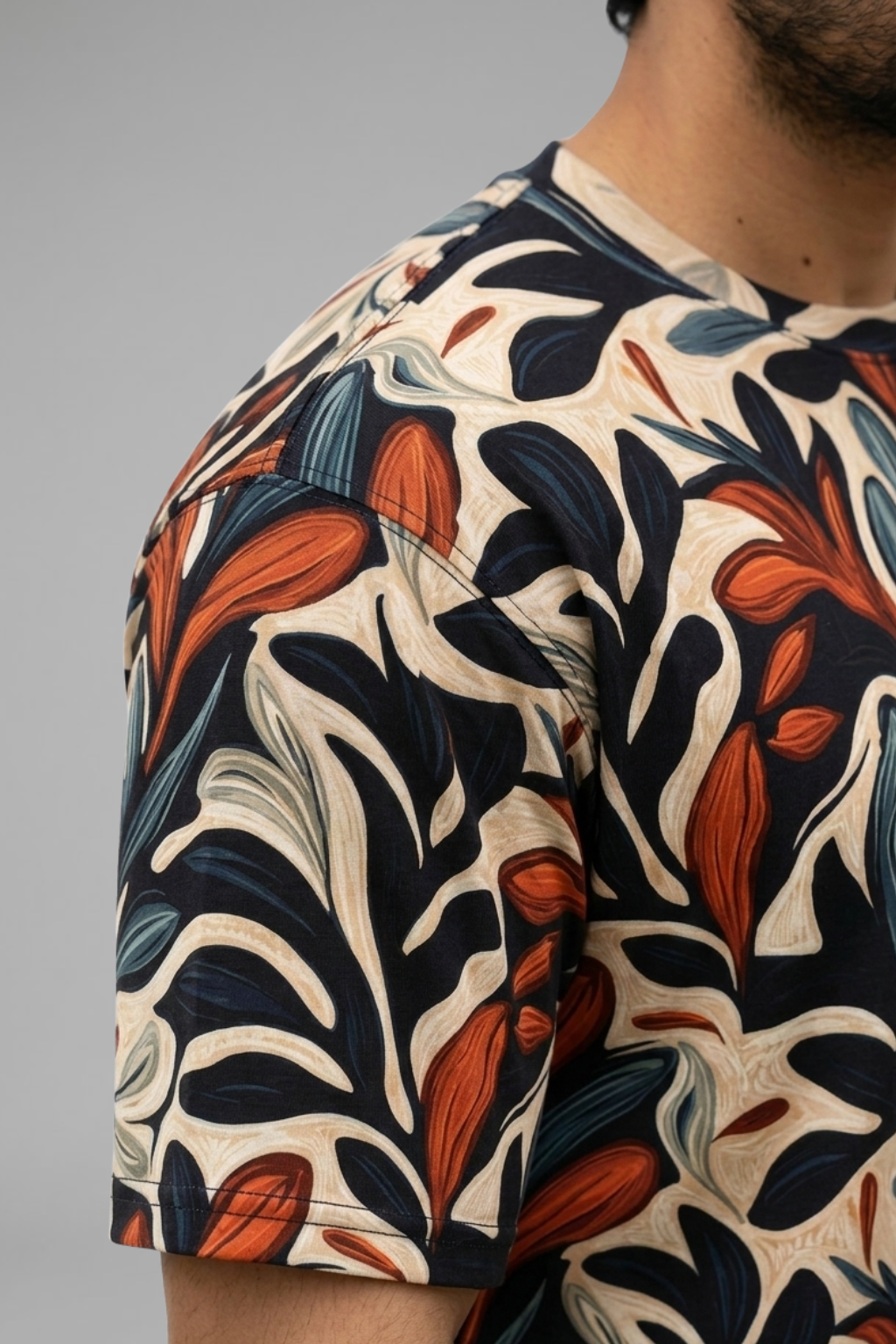 Multicolor Premium Fabric Oversized Printed T Shirt For Men