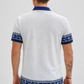 White Premium Fabric Regular Printed Polo T Shirt For Men