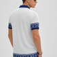 White Premium Fabric Regular Printed Polo T Shirt For Men