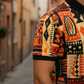 Multicolor Premium Fabric Regular Printed Polo T Shirt For Men