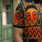 Multicolor Premium Fabric Regular Printed Polo T Shirt For Men