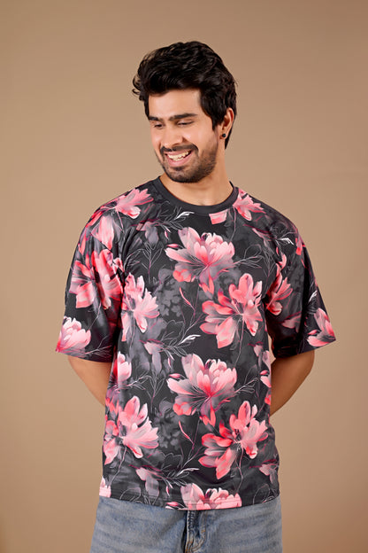 Multicolor Premium Fabric Oversized Printed T Shirt For Men