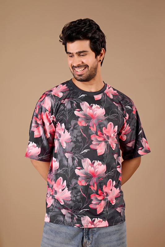 Multicolor Premium Fabric Oversized Printed T Shirt For Men