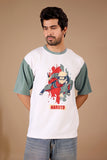 White Premium Fabric Oversized Printed T Shirt For Men