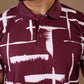 Tshirtsbuddy Men's Maroon and White Cross-Hatch Abstract Pattern Polo T-Shirt