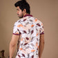 Tshirtsbuddy Men's Abstract Leaf & Crayon Stroke Print Polo T-Shirt