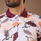 Tshirtsbuddy Men's Abstract Leaf & Crayon Stroke Print Polo T-Shirt