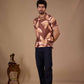TshirtsBuddy Men's Rustic Brown Leaf Pattern Polo T-shirt