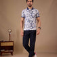Tshirtsbuddy Men's Blue Geometric Sketch Polo T-Shirt