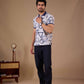 Tshirtsbuddy Men's Blue Geometric Sketch Polo T-Shirt